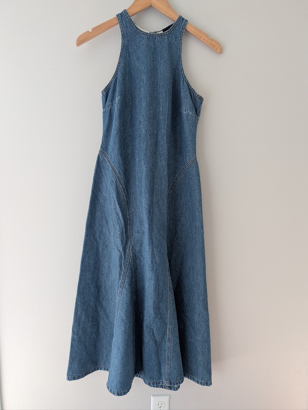 NWOT Future Collective Denim Maxi Dress 4 Sleeveless Back Zip Y2K
